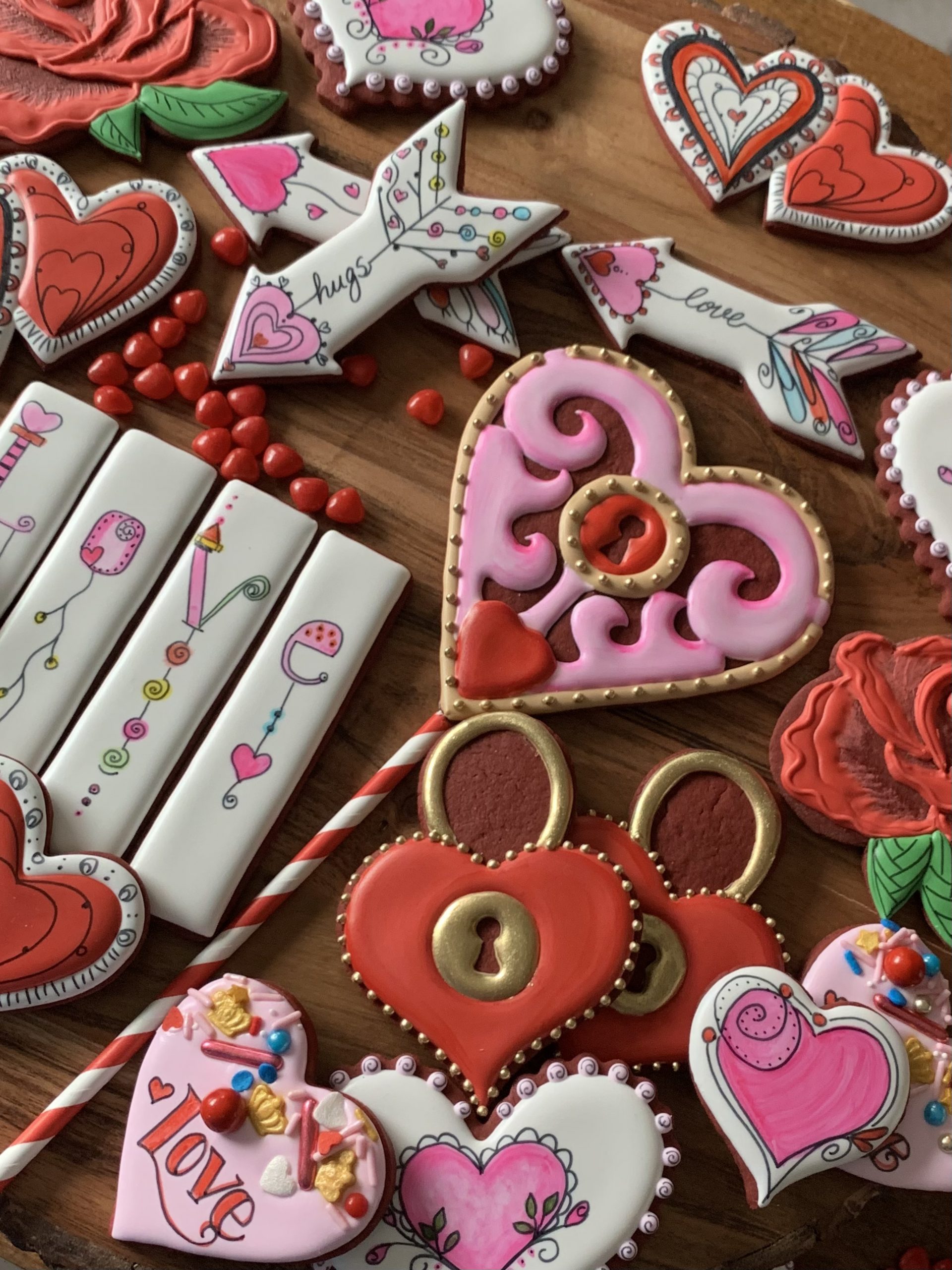 Valentines | Valentine cookie class | cookie class | cookie decorating